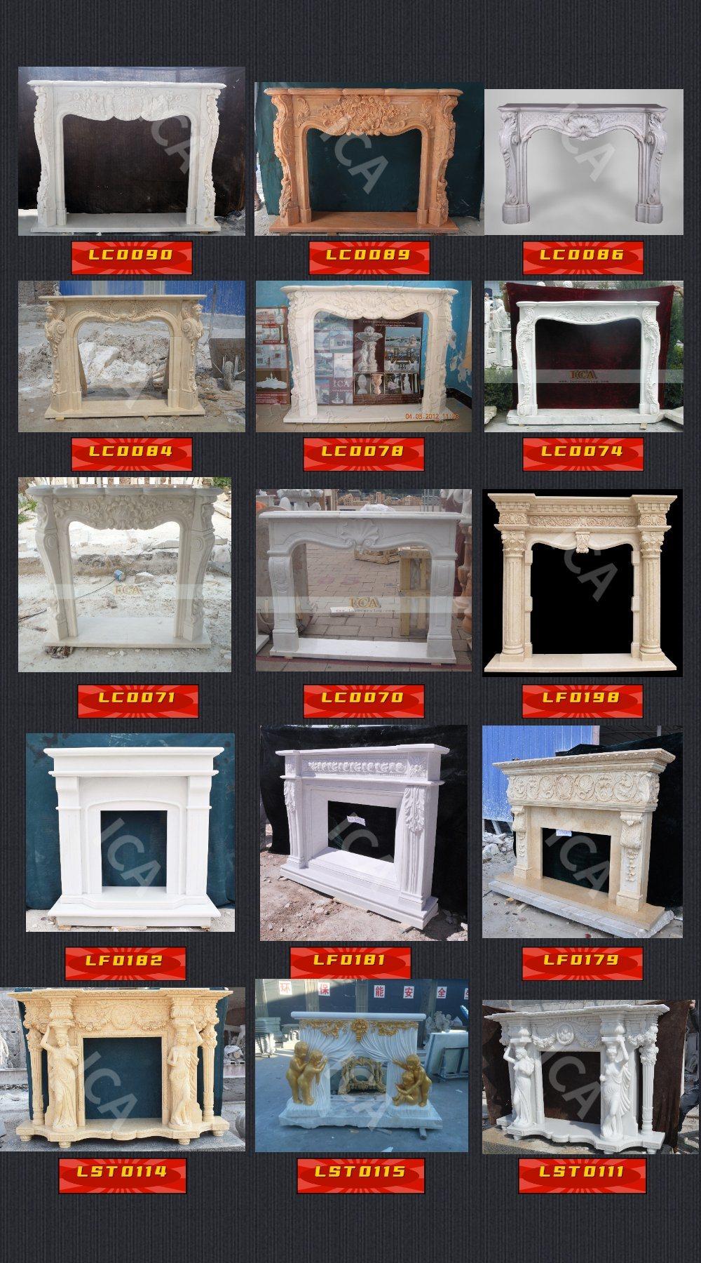 White Marble Fireplace for Home Decoration