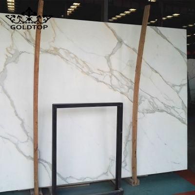 China Natural Stone Polished/Honed Calacatta Gold Marble Slabs for Floor/Wall Slabs/Tiles/Stairs/Sills/Column/Mosaic Interior Decoration