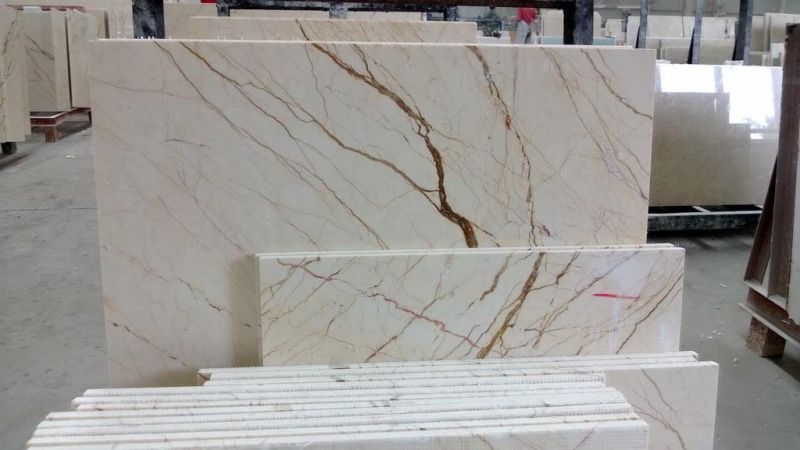 Natural Beige Stone Sofitel Gold Marble Slab for Floors and Wall Tiles