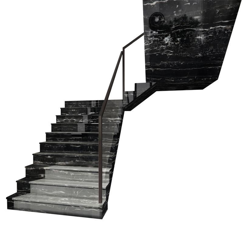 Factory Black Marble Stone Stairs and Ladder Customizable Natural Marble Stairs Marble Staircase