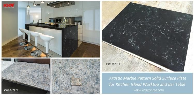 1/2" Thickness Marble Veined Corian Solid Surface Resin Stone Solid Surface