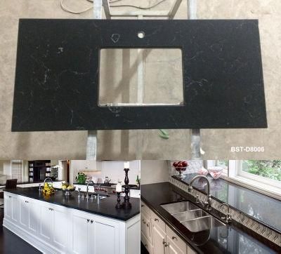 Black Artificial Polished Quartz Stone