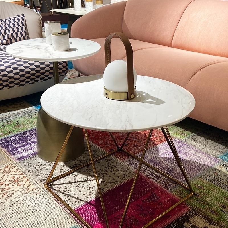 High Quality Luxury Modern Stainless Steel Living Room Furniture Marble Stone Countertop Marble Table Dining Table Coffee Table