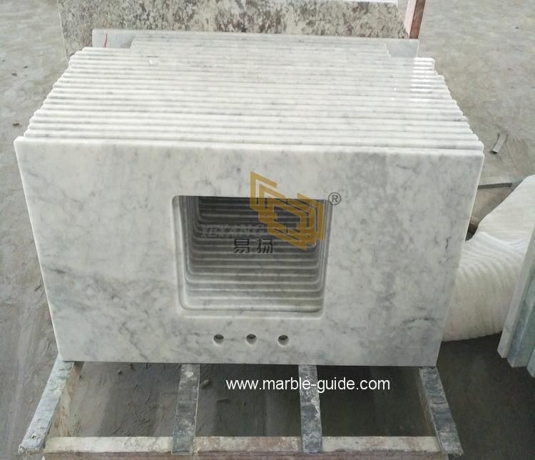 China Carrara White Marble Vanity for Bathroom/Hotel/Table/Worktop/Countertop
