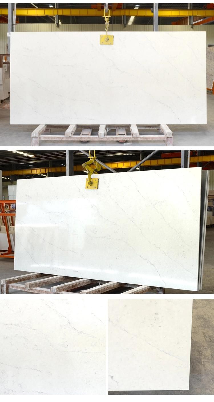 Artificial Mable Quartz Stone Slab Tabletop Table Counter Top Countertop