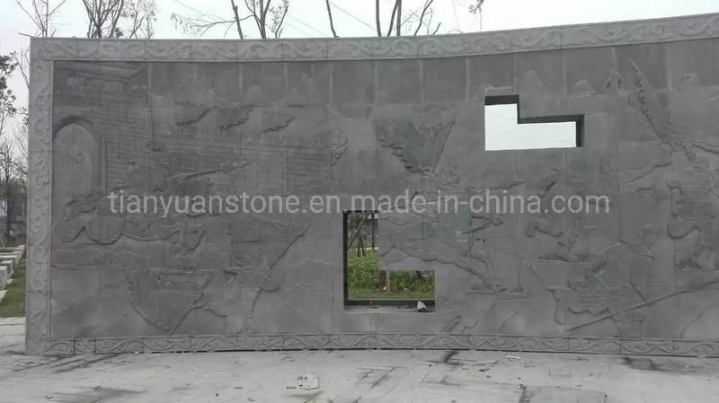 Grey Sandstone Natural Stone Statues Carved Relief