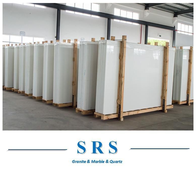 White Artificial Marble/Crystallized White Nanoglass for Kitchen Countertop/Tile/ Wall/Floor/Countertop