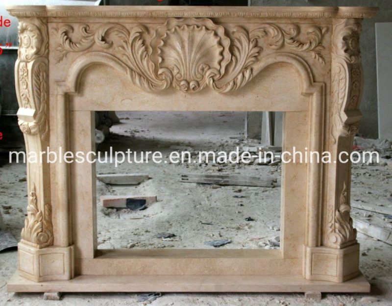 Beautiful Home Decoration Marble Natural Stone Fireplace Designs (SYMF-115)