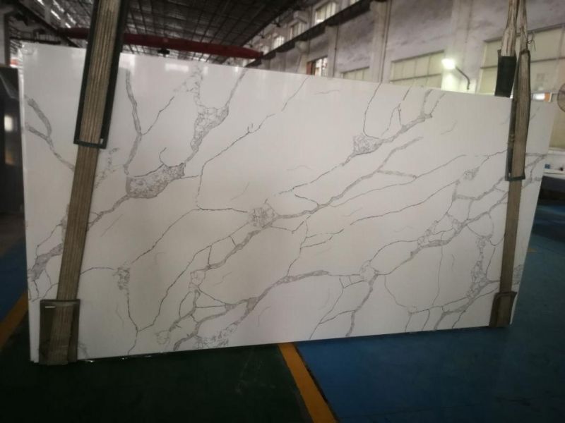 Engineered Quartz White Calacutta Marble Restaurant Table