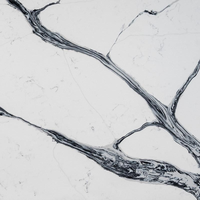 Engineered Quartz Stone Calacatta White Quartz for Cafe/Restaurant/Bathoom/Kitchen/Countertop Material