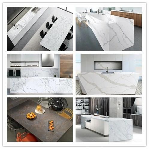 Kitchen Engineered Quartz Stone Calacatta White Marble Look Quartz Supplier/Factory/Manufacturer
