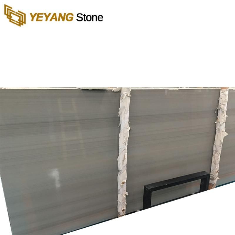 Polish Grey Natural Stone Wood Marble Slab/Countertop/Vanity White Marble Tile