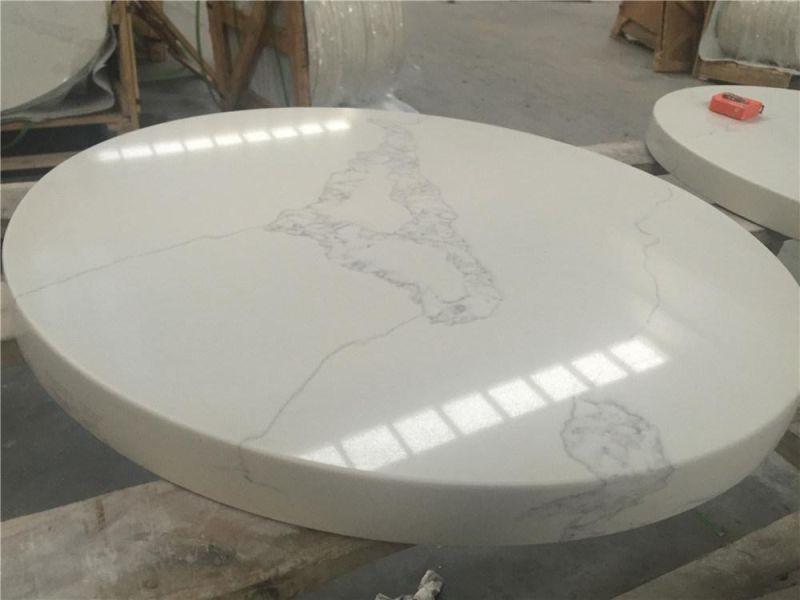 Artificial Stone Calacatta/Carrara White Quartz Wholesale Solid Surface Counter Top Table