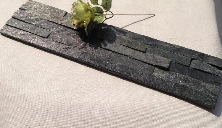 Natural Black Quartz Stone Wall Panels