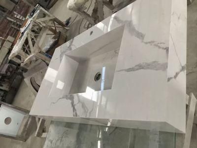 One-Piece Sintered Stone Customized Bathroom Vanity