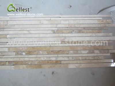 Golden Travertine Ledge Stone Veneer for Wall Decoration