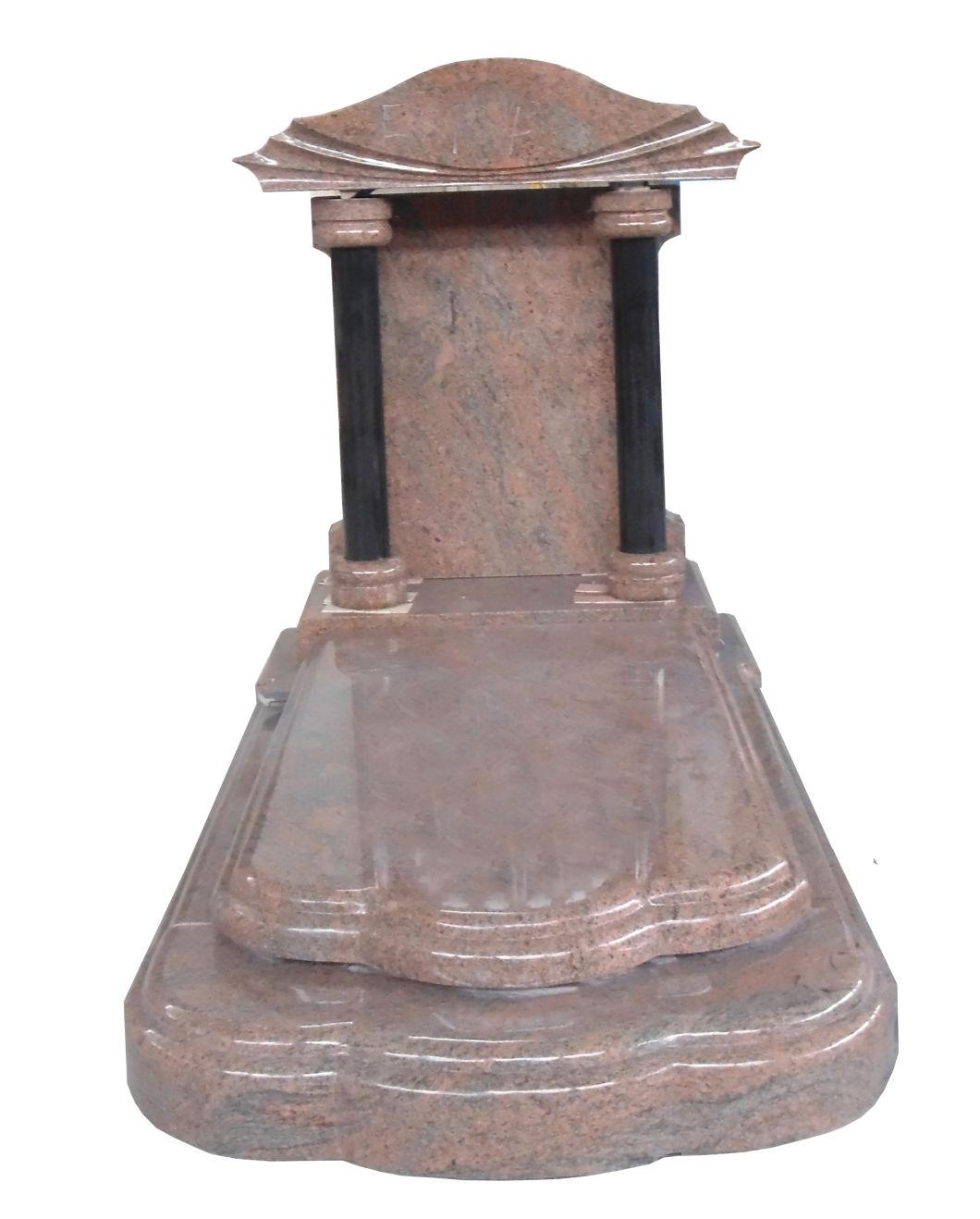 China Cheap Red Granite Marble Sculpture Carved Monument Headstone Tombstone