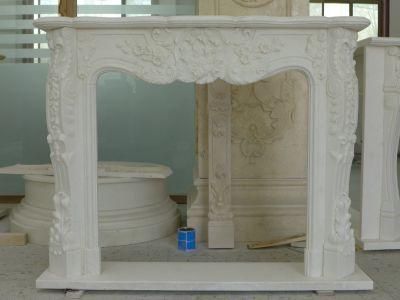 Good Carving Modern Large White Marble Fireplace
