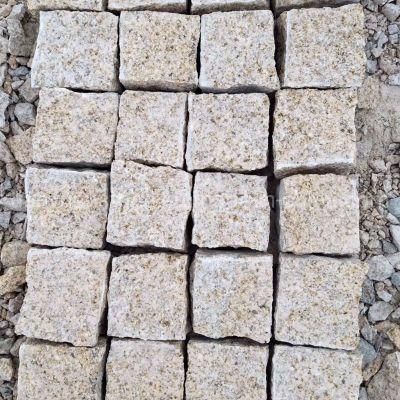 G682 Granite Brick Cube Stone Paver, Sun Golden Cobblestone