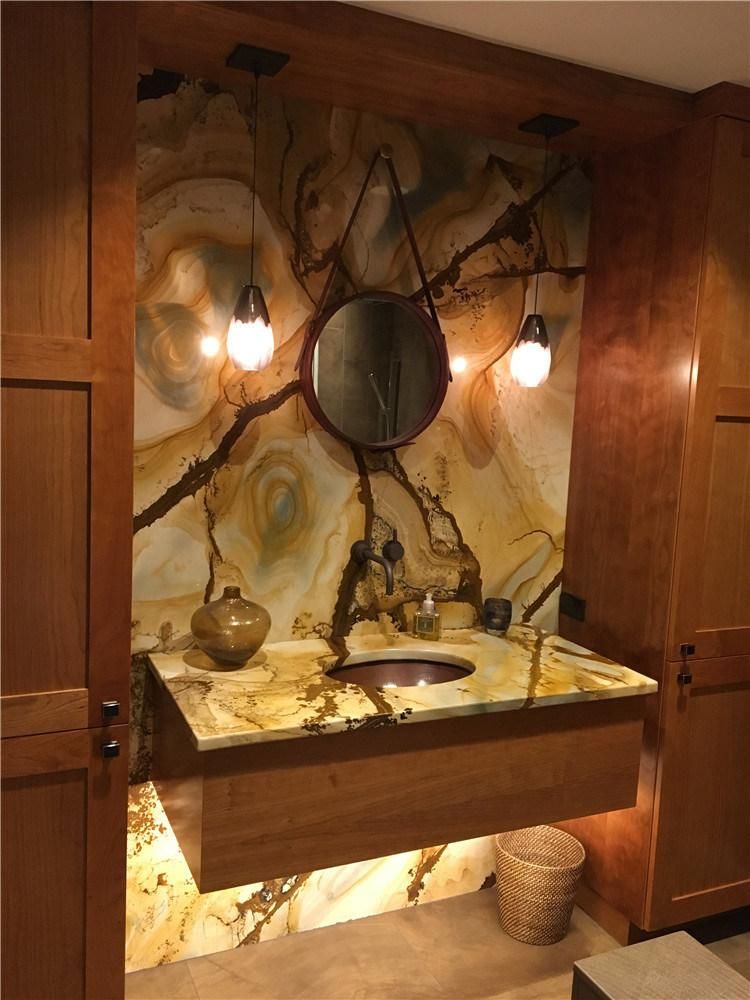 Interior Bathroom Wall Vanity Top Big Slab Palomino Marble for Sale