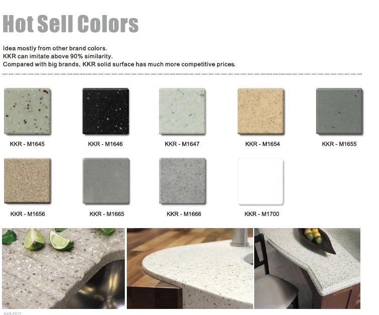 Acrylic Solid Surface Stone Counter Top Cutting Size Kitchen Counertop for Kitchen Tops