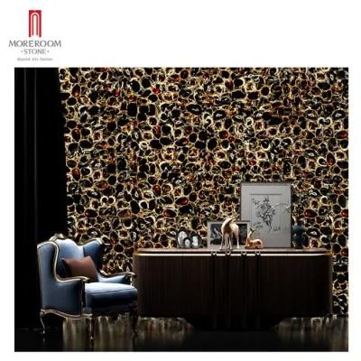 Black Agate Gemstone Translucent Slab for Kitchen/Livingroom/Bedroom