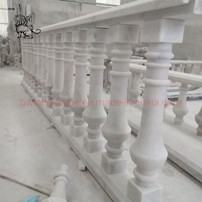 Blve Handcarved Natural Stone Decorative Balcony Small Column White Marble Handrail Railing