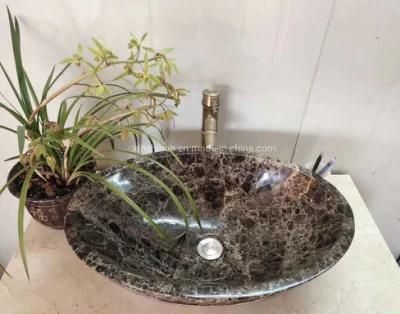 Brown Emperador Marble Oval/Round/Square Bathroom/Kitchen/Washroom/Restroom/Toilet Vessel Sink Bowl Basin