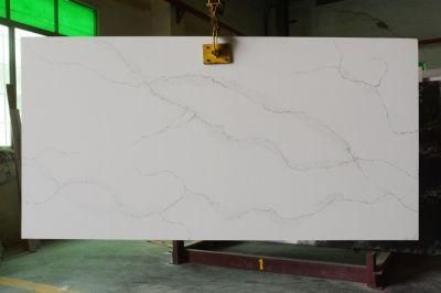 China Marble Look White Calacatta Artificial Stone Quartz Slab