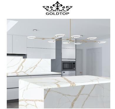 Fresh Look Calacatta Gold Polished/Honed/Leather Finish Calacatta Stone Slabs/Tiles Artificial Quartz for Kitchen Countertop