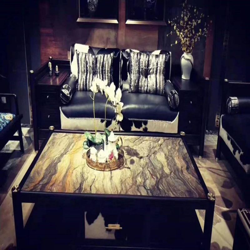Home Furniture Quartz Slab Silk Road Golden Granite Coffee Table Top for Villa and Hotel