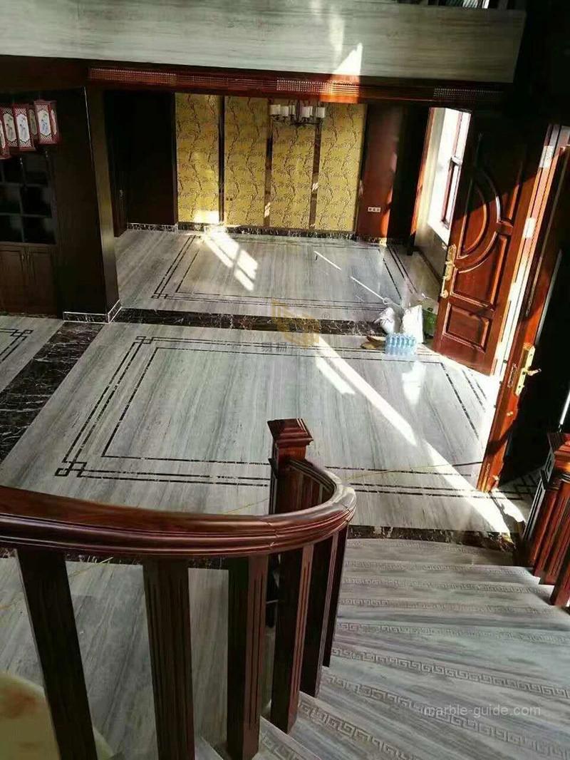 Natural Blue Wood Vein Marble Slabs/Tiles for Wall/Flooring/Staircase