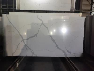 Factory Price White Quartz Stone Slab with Natural Veins