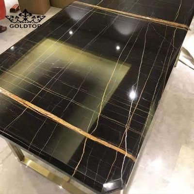 China Natural Stone Beige/Grey/Red Portoro Laurent/Black/Gold Marble Slab for Wall Floor Countertop Interior Design