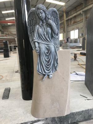 Haobo Stone China Granite Carved Angel Tombstone for Cemetery