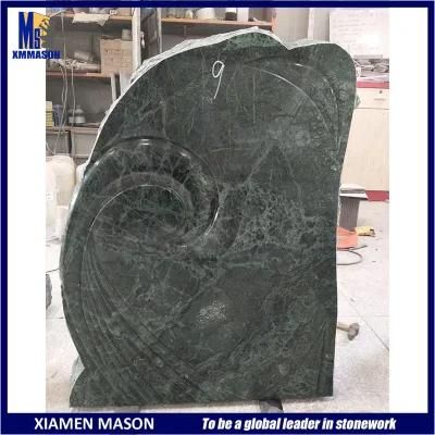 Custom Solid Picasso Green Marble Memorial Headstone for Cemetery