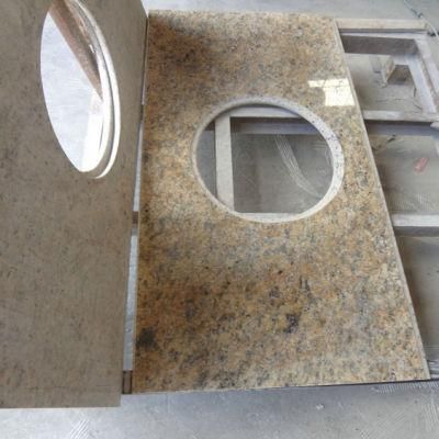 Brazilian Santa Cecilia Granite Undermount Sink Vanity Top Prefab Bathroom Top