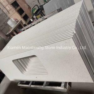 Galaxy White/Sparkling White/Crystal White Quartz Stone Prefabricated Countertop with Seam Slabs