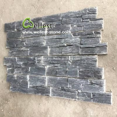 Eco-Friendly Feature Black Slate Wall Cladding Culture Stone
