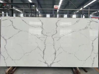 Factory Hot Selling White Calacatta Symmetrical Quartz Slate Artificial Quartz Slab