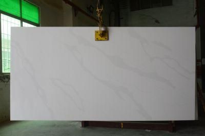 High Temperature Resistant Artificial Calacatta Quartz for Kitchen Countertop