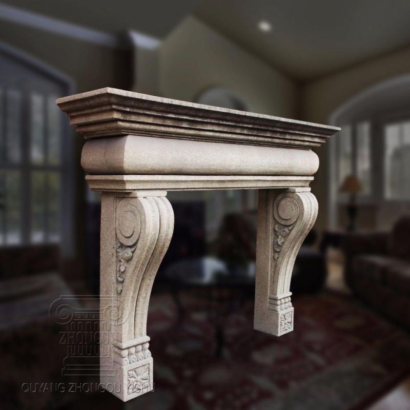 Simple Design Sandstone Fireplace