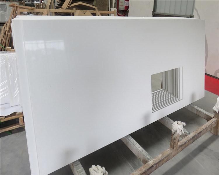 Artificial Stone Prefabricated Quartz Kitchen Countertop with Sink Cutout