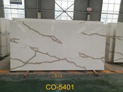 Fashionable Co-5401 Artificial Quartz Stone Slab with Natural Veins