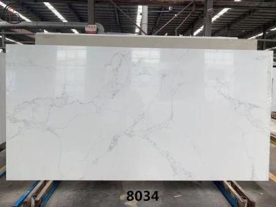 White Artificial Quartz Stone Slab of Calacatta Used for Decoration
