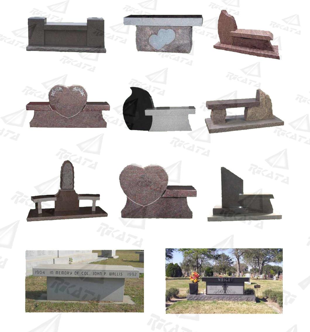 Granite Bench with Cremation Niche and Different Side Panel Design