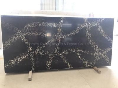 Buy Black Artificial Quartz for Slab/Countertop/Coffee Table/Bathroom Vanity/Floor Wall Tile for Decoration