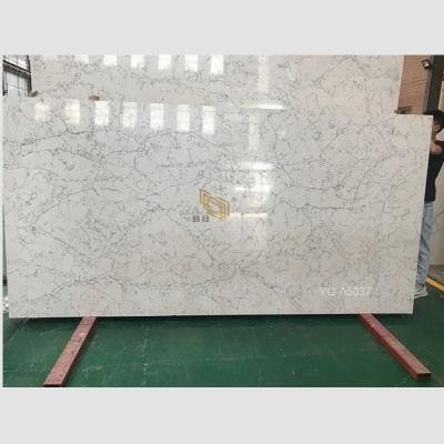 Factory Wholesale Polished White Quartz Slabs for Bathroom/Vanity/Countertop/Reception Desk/Table