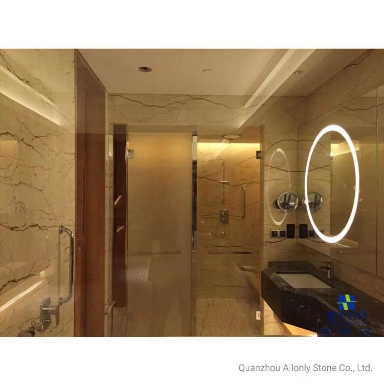 Beige Sofitel Gold Marble with Golden Grain Texture for Interior Hotel Project Decoration