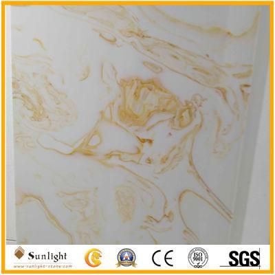 Artificial Marble Onyx White/Yellow Artificial Stone for Flooing Tiles